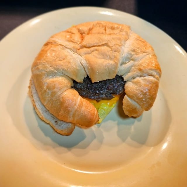 Breakfast sandwich.
